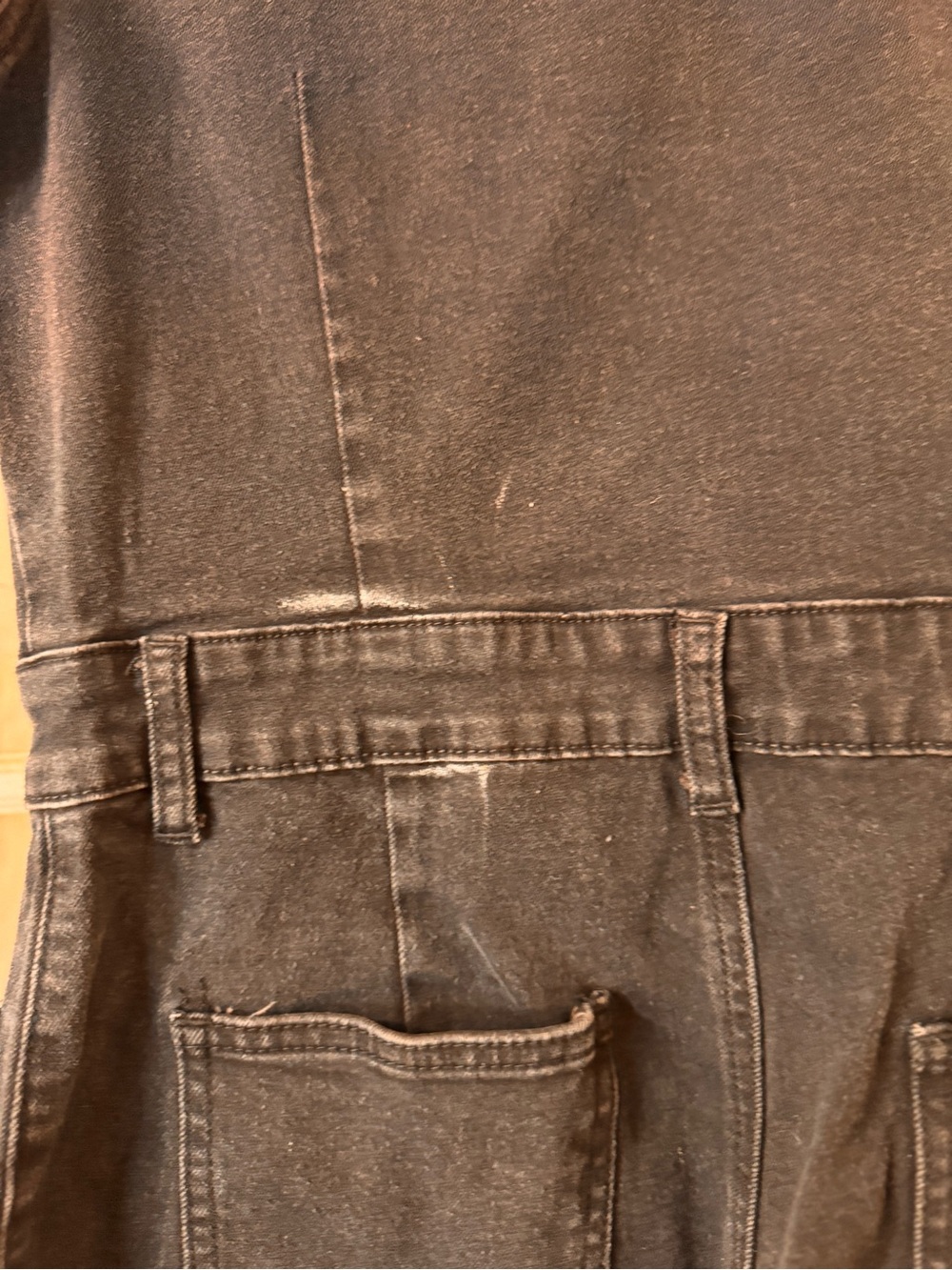 Black Short-Sleeve Denim Jumpsuit - Picture 4 of 8